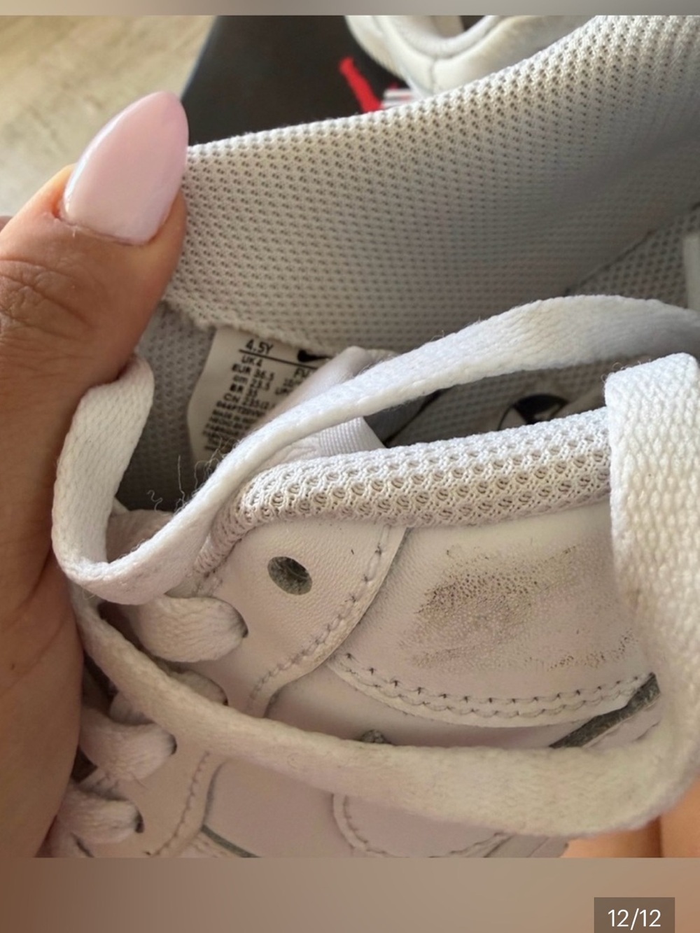 Nike White Boys AF1 Leather Sneakers - Picture 4 of 4